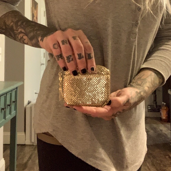 Whiting & Davis gold mesh Coin Purse Vintage Evening - Picture 5 of 5